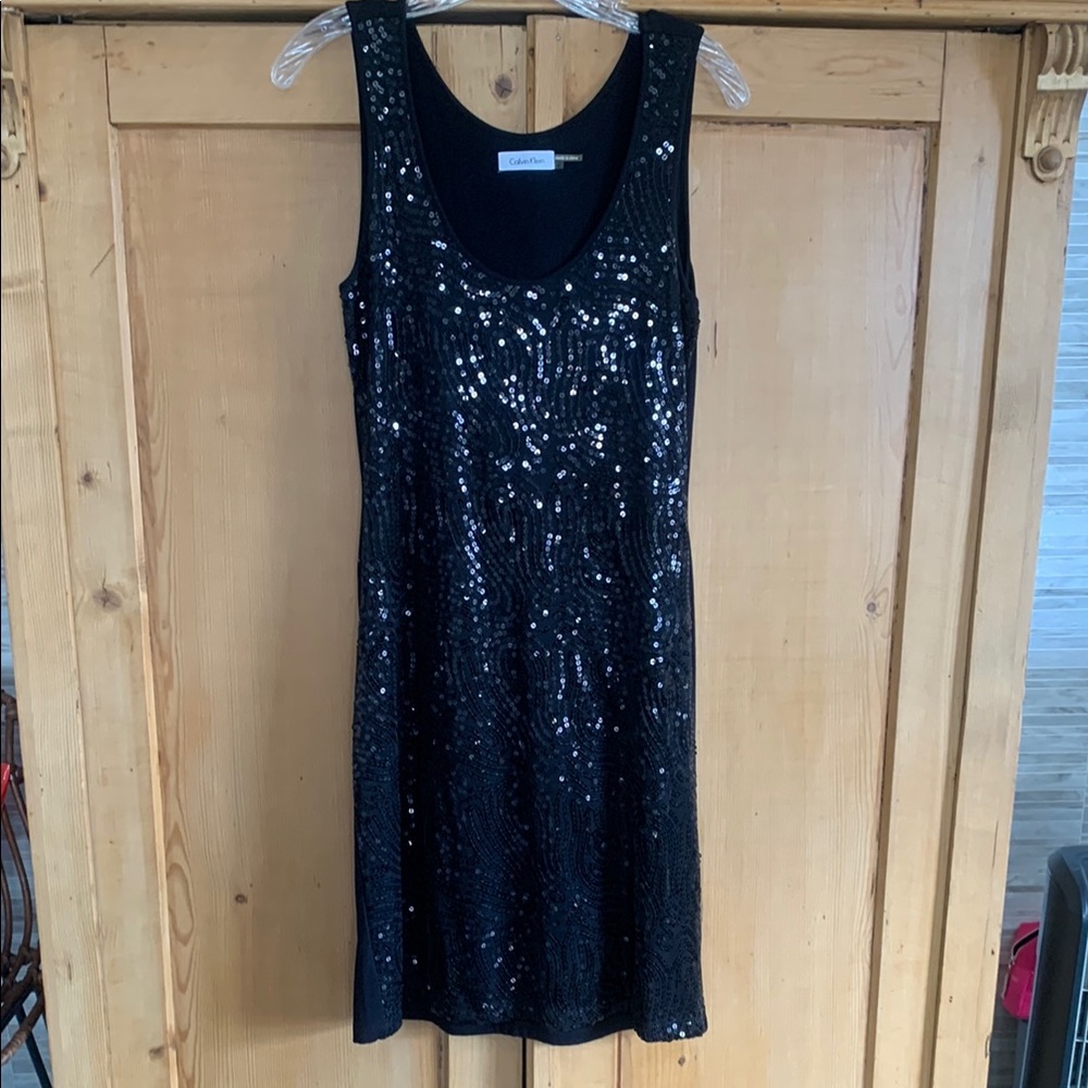 Calvin Klein Black Sequin Dress